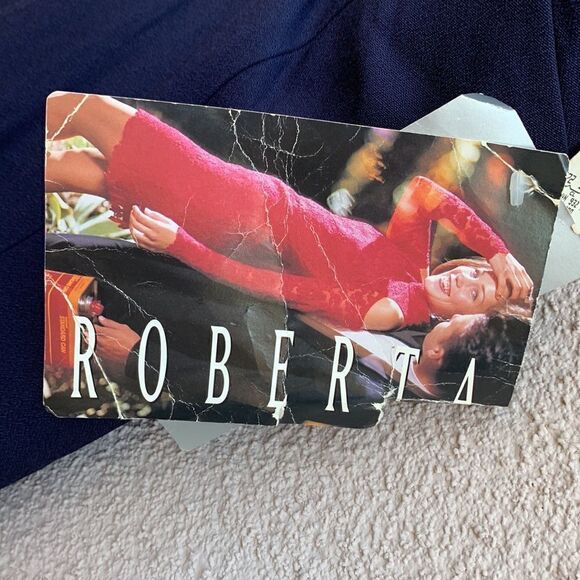 Roberta Bridal V Neck Strap Cut Out Slimming Front Navy 7/8 Zip Back Dress New - Picture 3 of 9